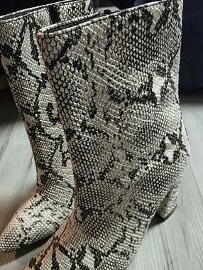 Faux Sneak Skin Ankle Booties.